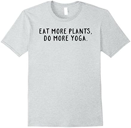 Mens EAT MORE PLANTS, DO MORE YOGA. Small Heather Grey