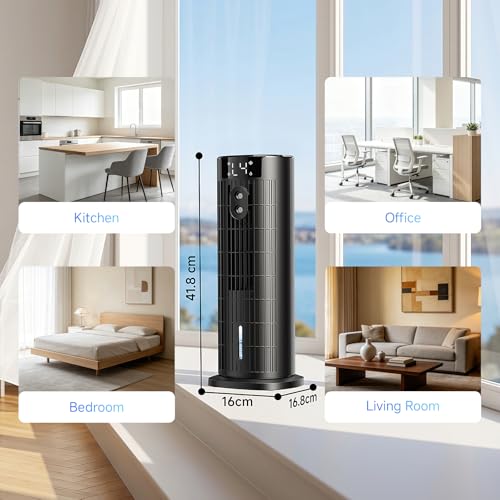 Portable Air Conditioner, Silent Air Cooler, Portable Air Conditioner with Fan Speed, Timer, Large Capacity Water Tank, for Home, Office (Black)