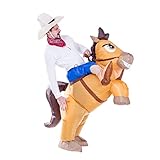 Spooktacular Creations Inflatable Cowboy Riding a Horse Air Blow-up Deluxe Halloween Costume - Adult Size