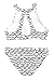 Cupshe Fashion Women's Waves Printing Hollow Back Tank Halter Padding Bikini Set (M), White and Black