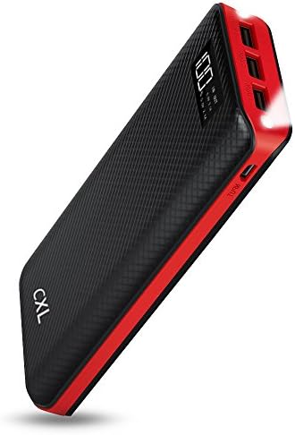 Power bank Portable Charger 24000mah Huge Capacity Dual Flashlights With LCD Indicator Battery Pack Compatible with Cell Phone,Android,Tablet & More