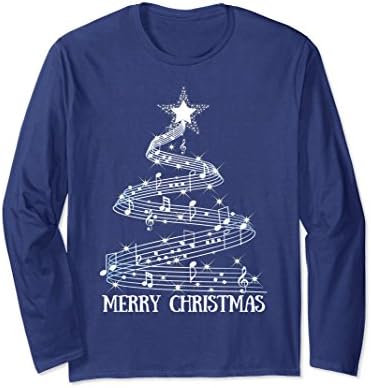 Unisex Funny Christmas Musical Tshirt Medium Navy