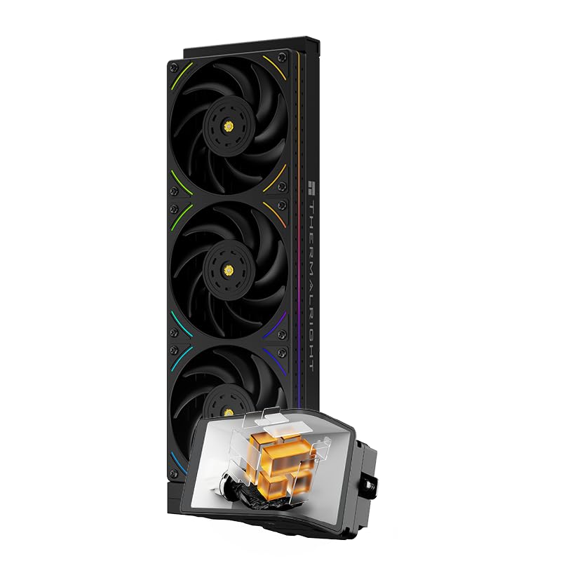 Photo 1 of Thermalright Wonder Vision 360 UB ARGB Black AIO CPU Liquid Cooler,for AM5/Intel LGA1851/1700,6.67-inch 3D Curved Screen with 2400x1080 Resolutions,Magnetic Panel Screen,3D/2D Video Support