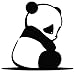 JDM Cute Baby Panda Vinyl Decal Sticker For Vehicle Car Truck Window Bumper Wall Decor - [6 inch/15 cm Wide] - Gloss WHITE Color
