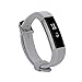 BeneStellar Fitbit Alta Band, Silicone Replacement Band for Fitbit Alta HR and Alta Band With Metal Clasp (Classic) (B# Black&White&Gray)