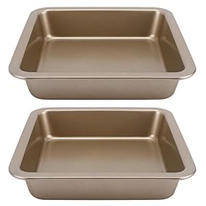 22x22x4.6 cm Bakblik 2 Stuks Vierkante Taart Pan Koolstofstaal Bakvorm Taart Bakvormen Non-stick Bakplaat Kaas Cake…