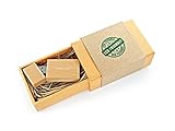 Maple Wood Antique Style 8GB Flash Drive - Natural Eco Vintage Collection USB 2.0 8GB Thumb Drive - Stained in Oak Buff Orange - Inserted into Super strong hand made paper box with Raffia grass inside