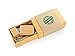 Maple Wood Antique Style 8GB Flash Drive - Natural Eco Vintage Collection USB 2.0 8GB Thumb Drive - Stained in Oak Buff Orange - Inserted into Super strong hand made paper box with Raffia grass inside