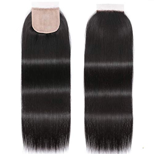 UNice-Hair-Straight-Human-Hair-PU-Fake-Scalp-Lace-Closure-Unprocessed-Brazilian-Remy-Hair-Free-Part-4x4-Lace-Closure-Natural-Color-20inch