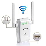 URANT 300Mbps WiFi Router Long Range Extender WiFi Repeater Signal Amplifier Booster Network Extender with Dual Band Antenna Complies IEEE802.11n/g/b with WPS Repeater/Router/AP Mode-2.4GHz