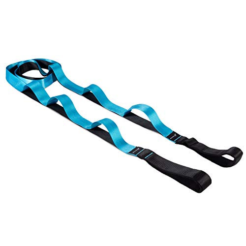 ProsourceFit Multi-Loop Stretching Strap 8 Ft for Yoga, Pilates, Physical Therapy, Sports, Dance & Gymnastics to Improve Posture, Increase Flexibility and Mobility, Blue