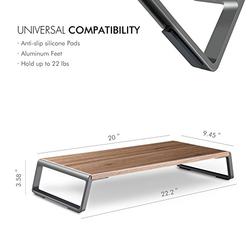 image for UPERGO Monitor Stand Riser with Metal Feet for Computer Laptop iMac TV