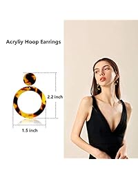 Finrezio - Pendientes de gota de acrílico para mujer, diseño bohemio, 9 pares