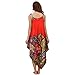 Broadfashion Women's Sexy Boho Strap Long Nightgown Sleepwear Dress (Red)