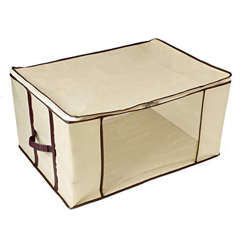Ziz Home Blankets Clothes Storage Bag 3 Pack Breathable Anti-Mold Material Closet Organization Used for Linen Storage Blanket Storage Sweater Storage Duvet Storage Bags Eco-Friendly Clear Window