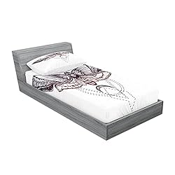 Ambesonne Death Moth Fitted Sheet & Pillow Sham