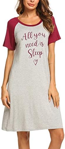 Ekouaer Womens Nightgowns Short Sleeve 