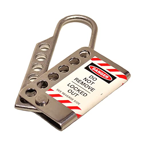 Lockout Tagout Stainless Steel Hasp - Holds Up to 6 Padlocks | Heavy Duty Loto Safety Hasp for Equipment Isolation | Corrosion-Resistant, Industrial-Grade Lockout Device