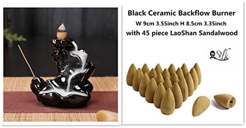 2500 Silk Art Ceramic Glaze Incense Smoke Cone Burner Backflow Censer Tower Holder Porcelain Decoration with 45 piece LaoShan Sandalwood/sets HYLL+LSTX