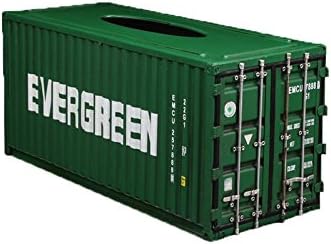 Decor Metal Container Shipping Tissue Box Cover (Large, Green)