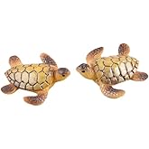 2 Pcs Miniature Sea Turtle Figurine, Mini Sea Turtle Fairy Garden Accessoriesfor Fish Tank Decoration, Succulent Planter, Micro Landscape, Fairy Garden Decor, Cake Toppers, Fish Tank Decoration