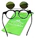 Round Flip up 42mm Django Levante Gafas De Sol Sunglasses (Black/Green Lens)