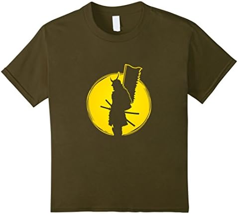 Kids Samurai Japanese Warrior T-shirt 12 Olive