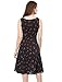 Allegra K Women's St Patrick's Day Sleeveless Casual Retro Summer Square Neck Print Chiffon Floral Dress Large Black