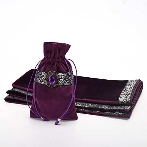 BLESSUME Atar Tarot Table Cloth and Pouch Purple