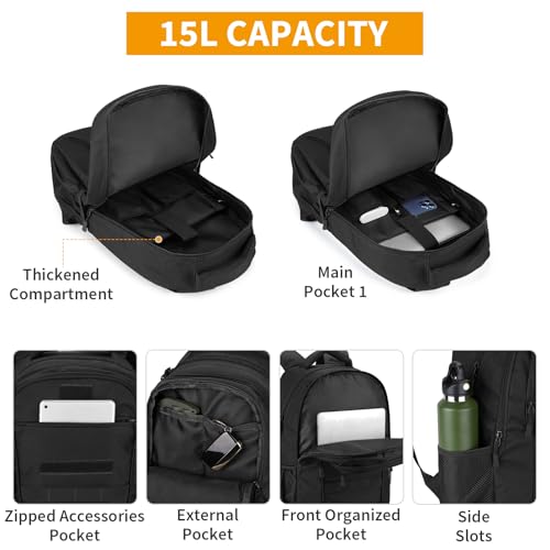 HUNTVP Military Backpack Small 15L Tactical Backpack Molle Waterproof Sports Backpack Man Nylon Bag School Backpack for Travel Camping Hiking