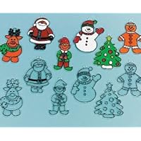 Crafty Capers 24 Happy Christmas Plastic Suncatchers For Kids Glass Painting Crafts