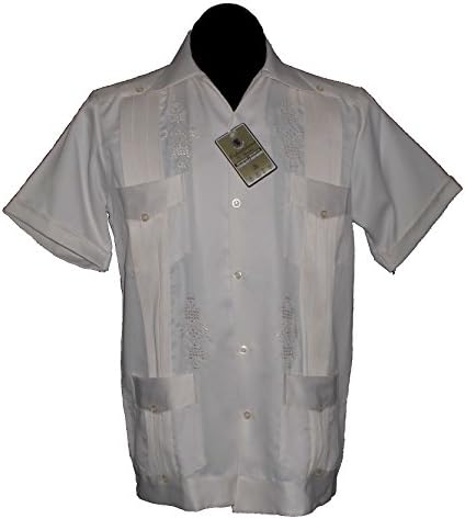 Guayabera Mens Authentic Western Mexican Wedding Shirt Copacabana Yucatan Of-White