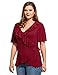 Meaneor Women's Plus V Neck Short Sleeve Asymmetrical Peplum Hem Blouse Top Size L-4X