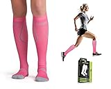 Plus Size Compression Socks 4 Wide Calf, Big and Tall, Men & Women 15-20 mmHg Reduce Pain Swelling. Maternity Nurse Travel Diabetic & Medical (WF LG, PINK)