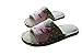 Bronze Times(TM) Unisex Premium Cartoon Cat Polka Dots Flax House Slipper (green S)