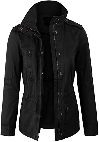 BOHENY Womens Military Safari Anorak Jacket with Pockets
