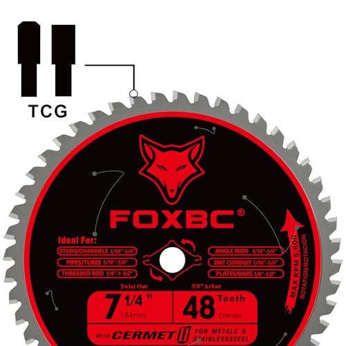 FOXBC 7-1/4 inch Circular Saw Blade Metal and Stainless Steel Cutting 48 photo 7