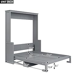 BIADNBZ Queen Murphy Bed with a Shelf, Space-Saving