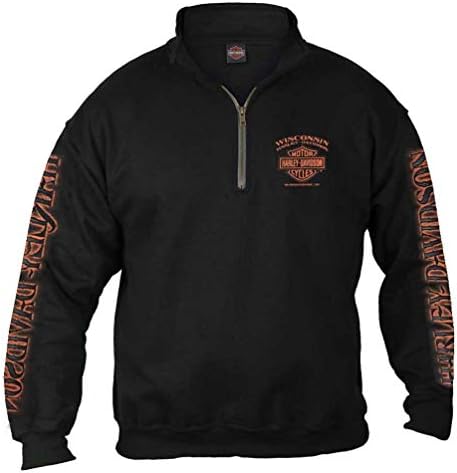 Harley-Davidson Men's Lightning Crest 1/4 Zip Cadet Pullover