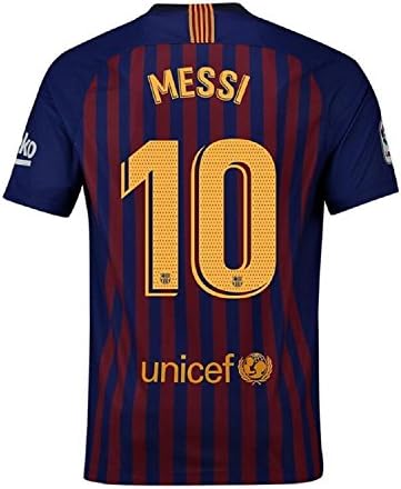 Fiueker Men's Messi Jerseys Barcelona #10 Soccer Jersey 2018/2019 Home Shirt