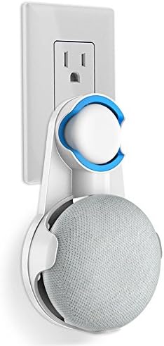 Outlet Wall Mount Stand Hanger for Google Home Mini, Compact Holder Case Plug in Kitchen Bathroom Bedroom, Hides the Google Home Mini Cord (White)
