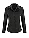 Atnlewhi Women Basic Long Sleeve Button Down Shirts Simple Pullover, Black, M