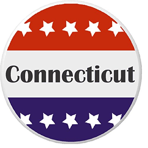 Connecticut (CT) Red White Blue Stars 2.25