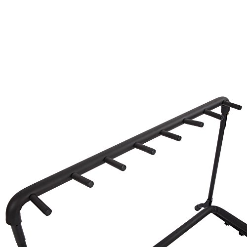Kuyal Guitar Stand 7 Holder Guitar Display Rack Multi Guitar Storage Padded-Foam Rails- Black (7 Holder)
