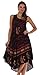Sakkas B900 Batik Moon and Stars Caftan Tank Dress / Cover Up - Black / Red - One Size