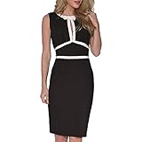 WOOSEA Women's Vintage Sleeveless Wear to Work Cocktail Party Pencil Dress