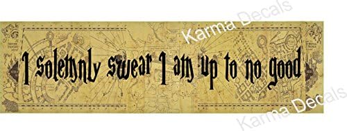 marauders map I solemnly swear i am up to no good harry potter 3D Wall Decal Sticker 28" x 8"