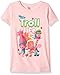 Trolls Little Girls Trolls Movie Troll Life Short Sleeve Tee, Light Pink, Large/6X