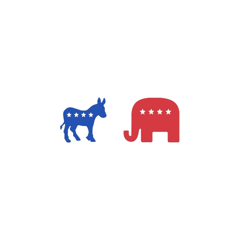 Amazon Com 2020 Presidential Election Day Cutouts For Political Parties Republican Elephant Democrat Donkey Shapes Available In Packs Of 24 Or 48 Pieces And 2 Sizes Handmade