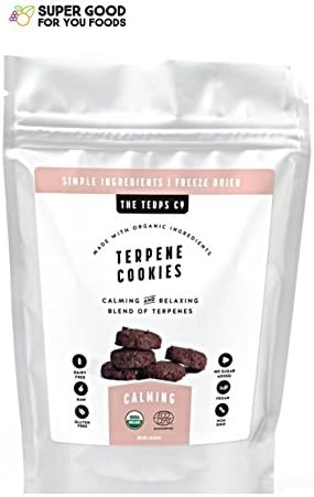 Super Good For You Foods, USDA Organic Freeze Dried Terpene Cookies, Relaxing & Calming| Blend of Terpene | Dairy Free|Gluten-Free, Non-GMO + Vegan + No Sugar Added 1 oz Bag